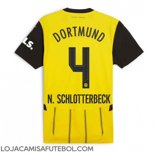 Camisa de Futebol Borussia Dortmund Nico Schlotterbeck #4 Equipamento Principal 2024-25 Manga Curta